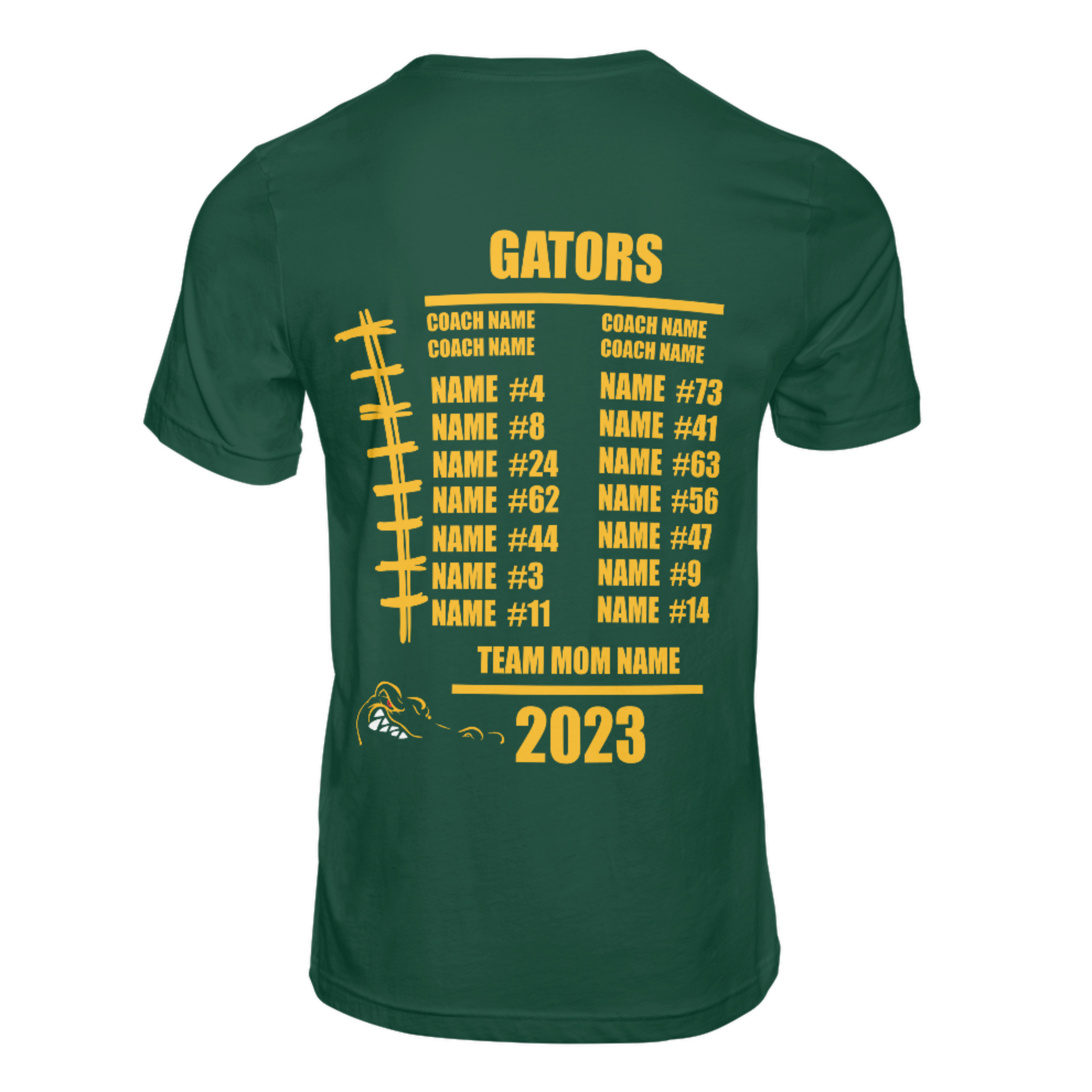 Team Roster (back) – A Squared Custom Designs and Apparel