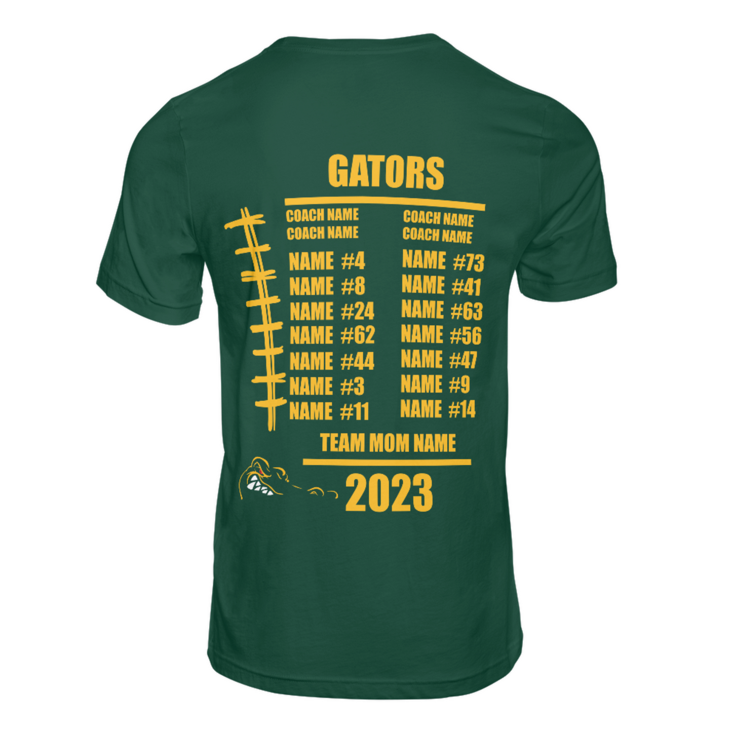 Team Roster (back) – A Squared Custom Designs and Apparel